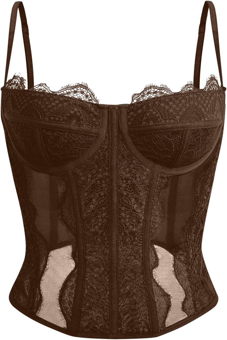 Stylish Corset Tops for Women: Lace Mesh Date Night Fashion
