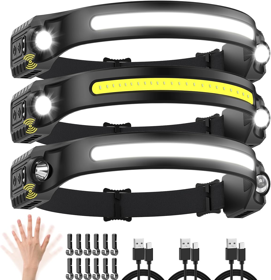 UUYEE Motion Sensor Headlamp Trio: 230 Wide Beam