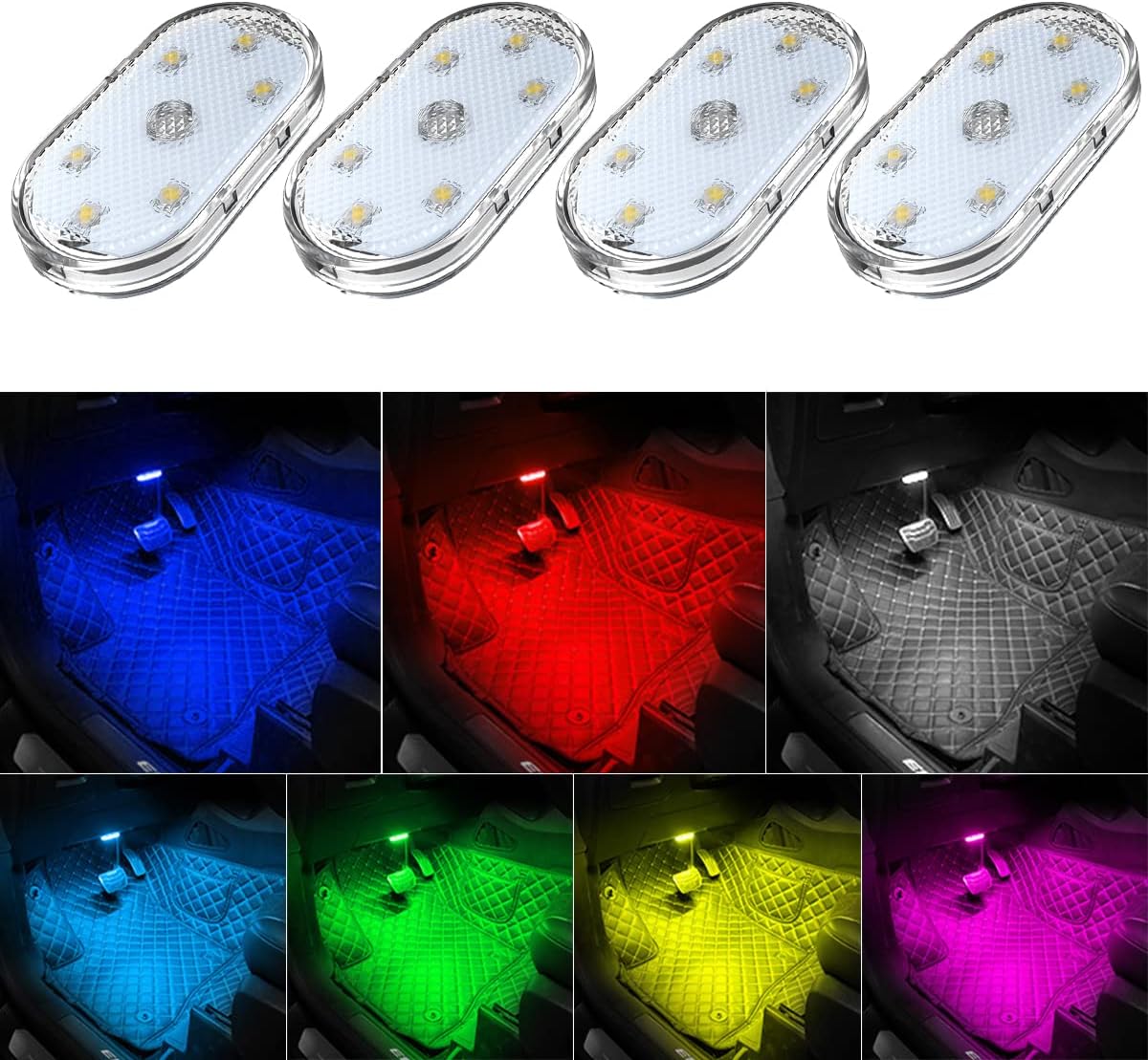 TEKSHINNY 7 Color Wireless Car Interior Lights