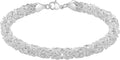 925 Sterling Silver Byzantine Bracelet for Women - Chunky 6mm
