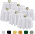 Fitable 6 Pack White Round Tablecloths 70 in - Wrinkle & Stain