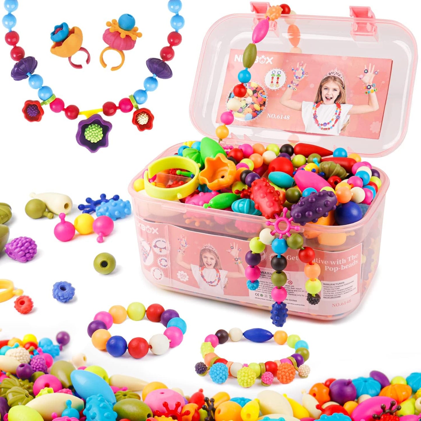 NEXBOX Kids Jewelry Making Kit - Fun Pop Beads Set