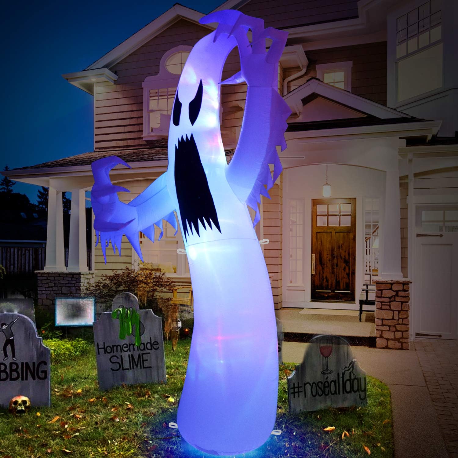 Giant 12 Ft Halloween Inflatable Ghost with LED Lights for Yard