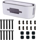 Cable Management Box with 26PCS Kit - Tidy Desk & Safe Storage