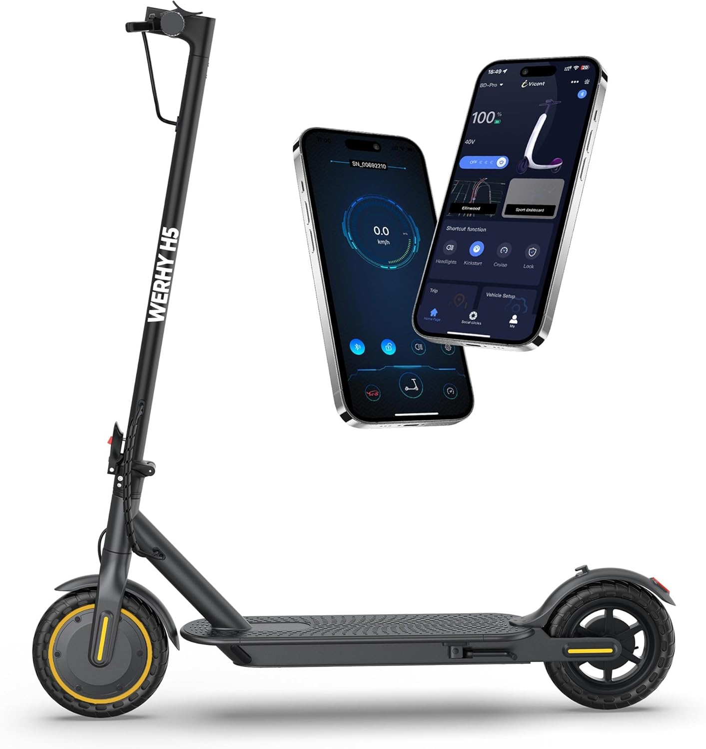 WERHY Electric Scooter with 350W Motor and 19mph Speed