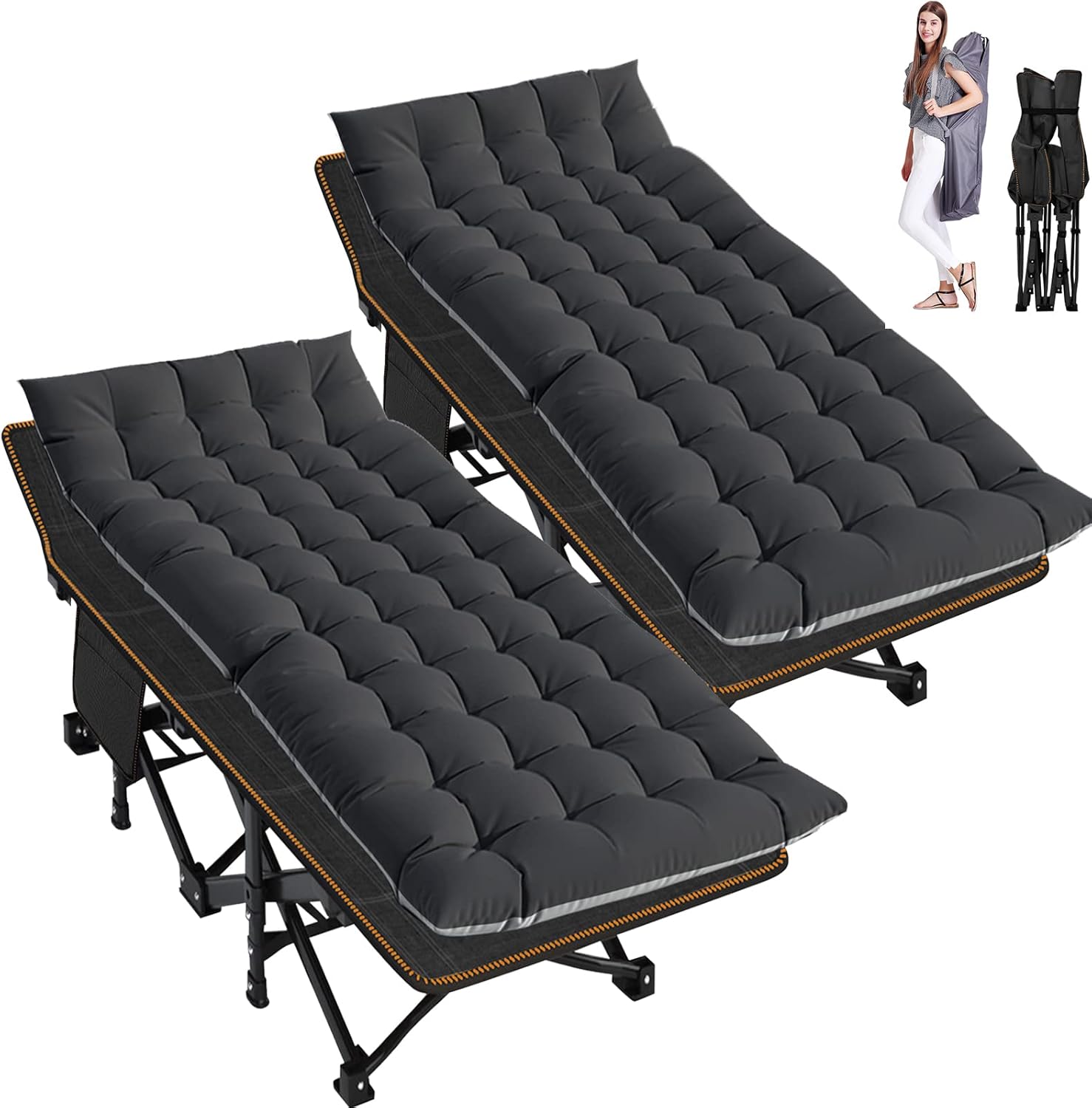 ABORON Camping Cot for Adult 28in Extra Wide, Heavy-Duty Bed