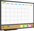 Magnetic Calendar Whiteboard & Cork Board Combo 24 x 18 in - Dual