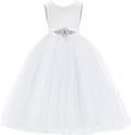 Toddler Satin V-Back Flower Girl Dress for Special Occasions