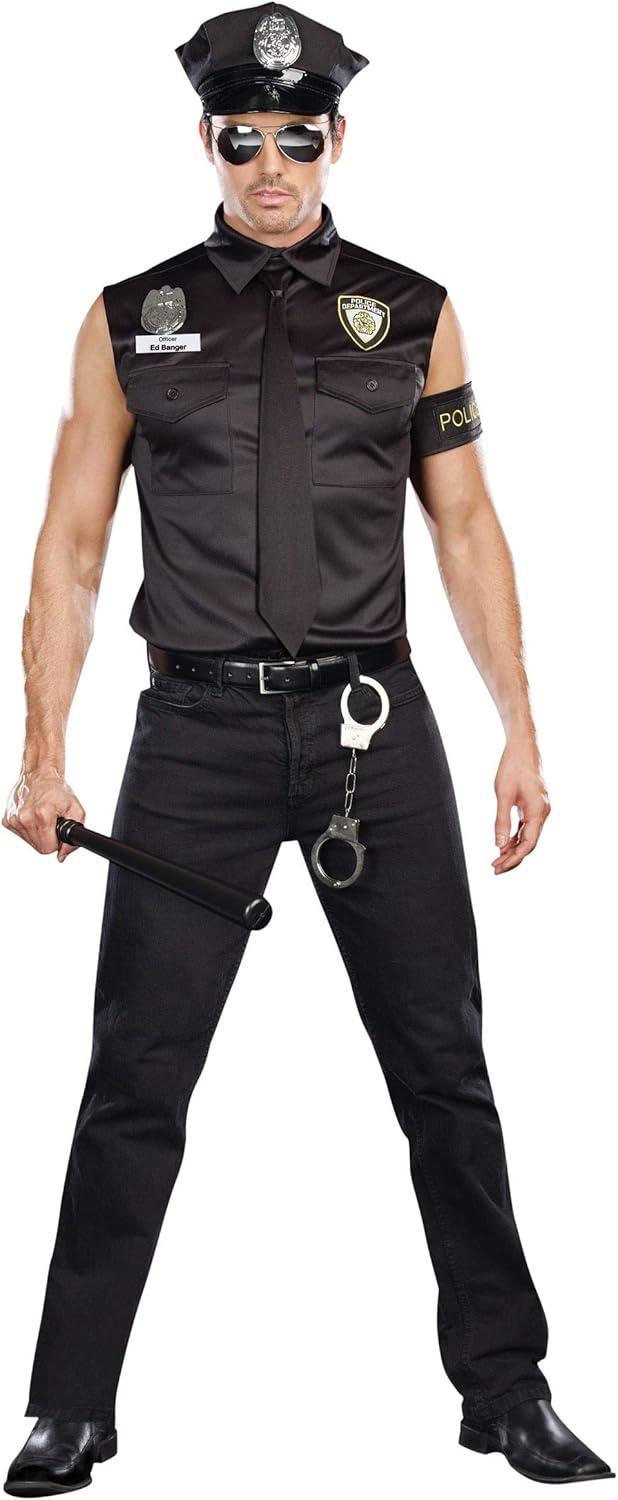 Dreamgirl Dirt Cop Officer Ed Banger Costume for Fun Parties