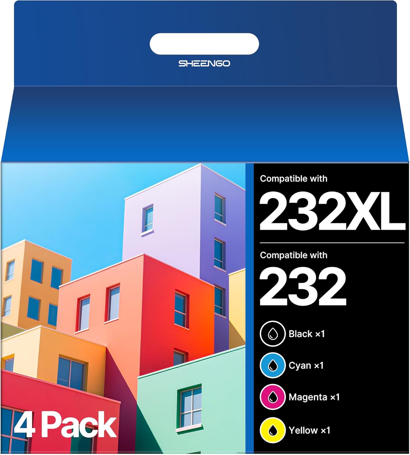 232XL Ink Cartridges for Epson Printer - Remanufactured 4 Pack