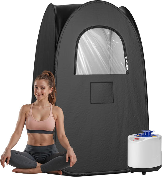 Manastin Portable Sauna: 3L High Capacity Steamer, Remote Control, Folding Chair