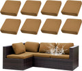 Stretch Patio Cushion Covers 8Pcs Set - Waterproof Camel