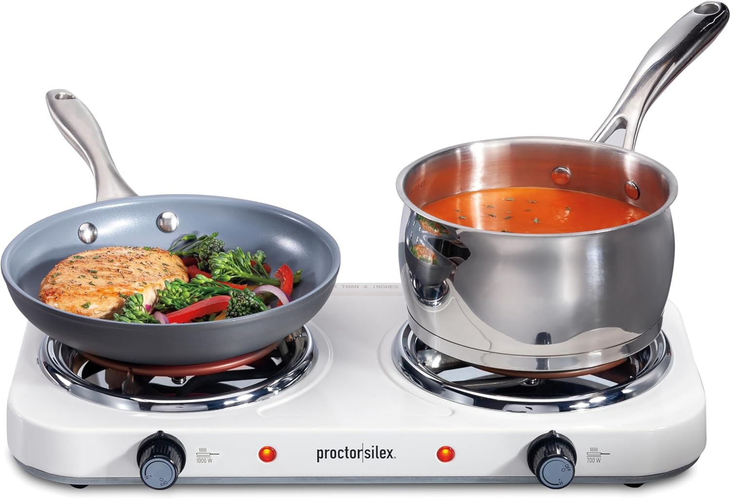 Proctor Silex Portable Electric Stove with Double Burner Cooktop