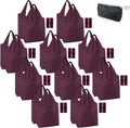 BeeGreen Burgundy Reusable Grocery Bags 20 Pack - Heavy Duty, Foldable