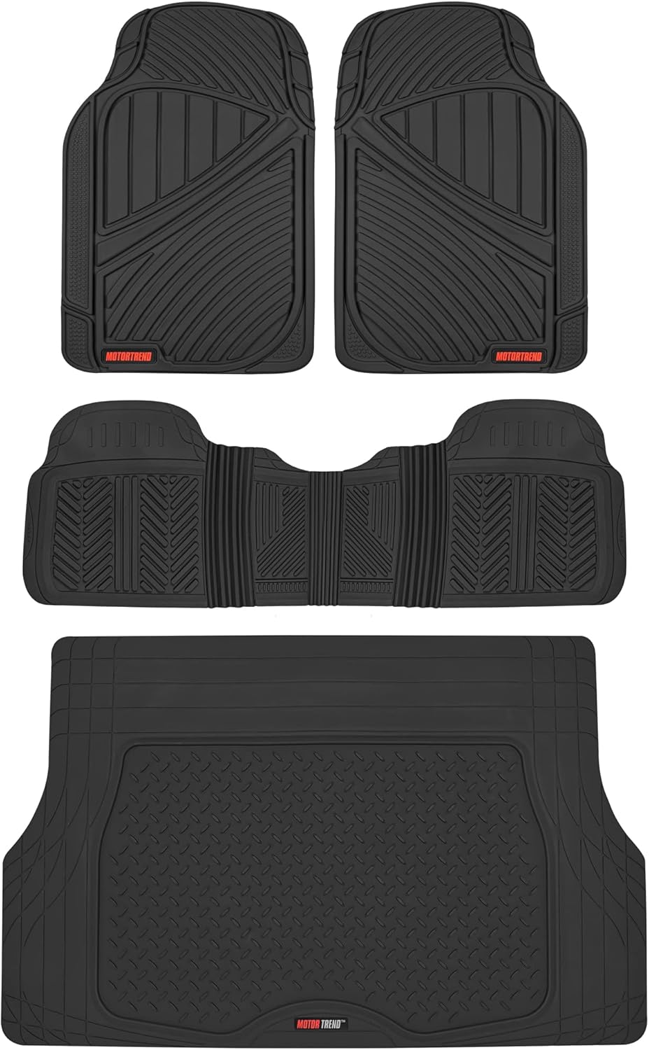 Motor Trend FlexTough All Weather Rubber Car Floor Mats Set