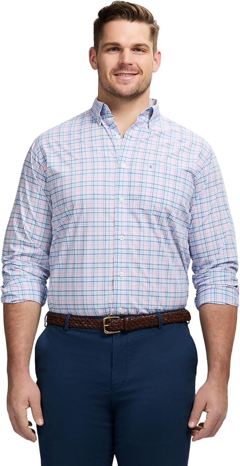 IZOD Men's Big and Tall Performance Comfort Long Sleeve Shirt