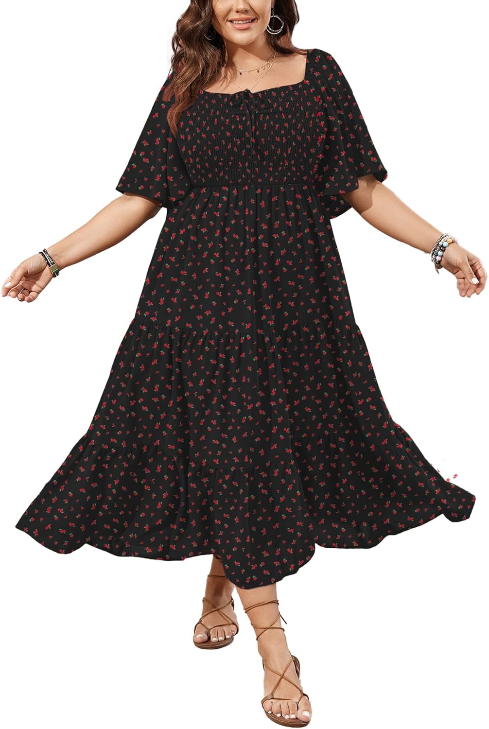 SCOMCHIC Women's Plus Size Flowy Maxi Dress for Any Occasion