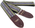 Couch 70s Hippie Weave Boho Guitar Strap with Recycled Seatbelt