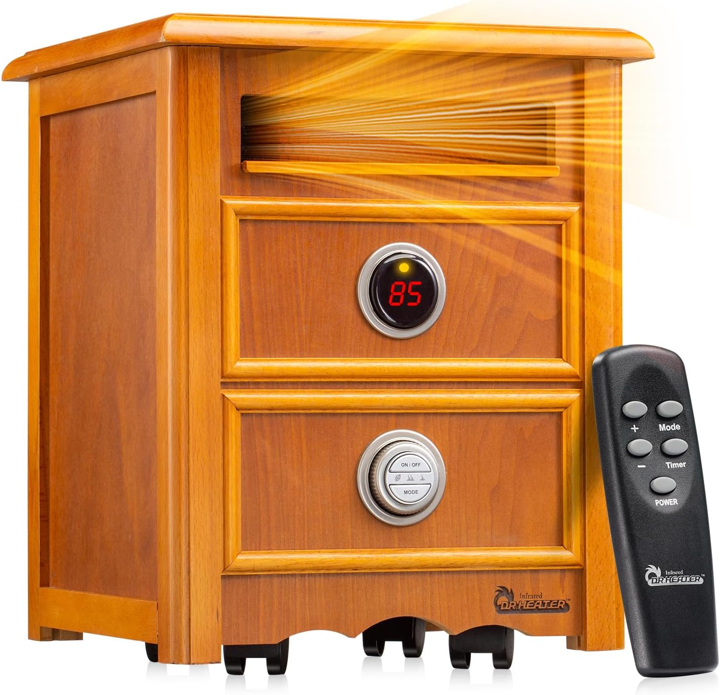 Dr Infrared Heater DR999: Dual Heating, Stylish Nightstand Design