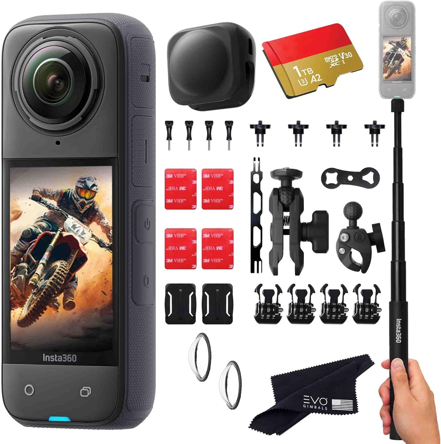 Insta360 X4 Motorcycle Bundle - 8K Waterproof 360 Action Camera