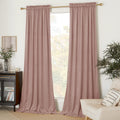 Dusty Pink Velvet Curtains 52in x 108in (2 Panels) - Luxe Thermal