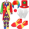 Yahenda 7 Pcs Clown Costume Set for Halloween and Parties