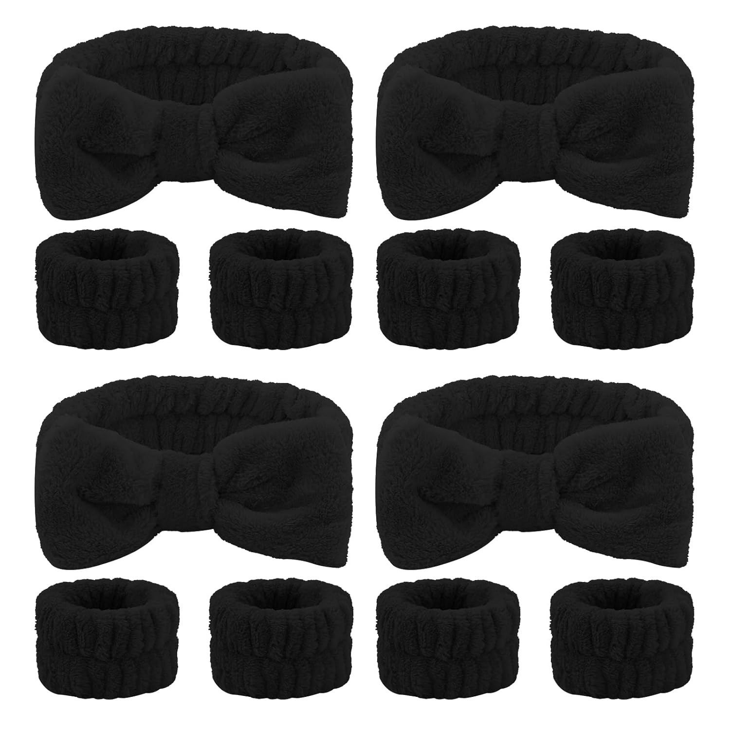 Soft Bow Headband Set for Spa & Face Washing