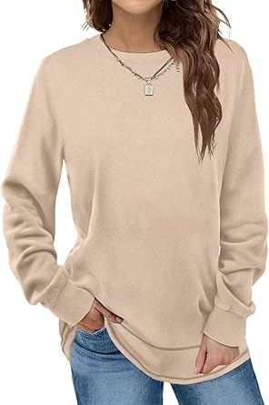 Dofaoo Sweatshirts for Women - Cozy Crewneck Tunic Tops