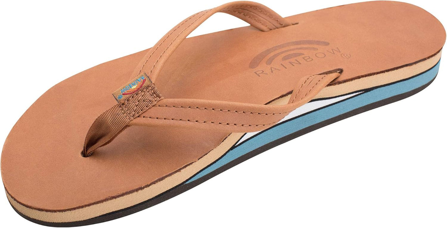 Rainbow Sandals Women's Double Layer Leather Sandals with Arch Support