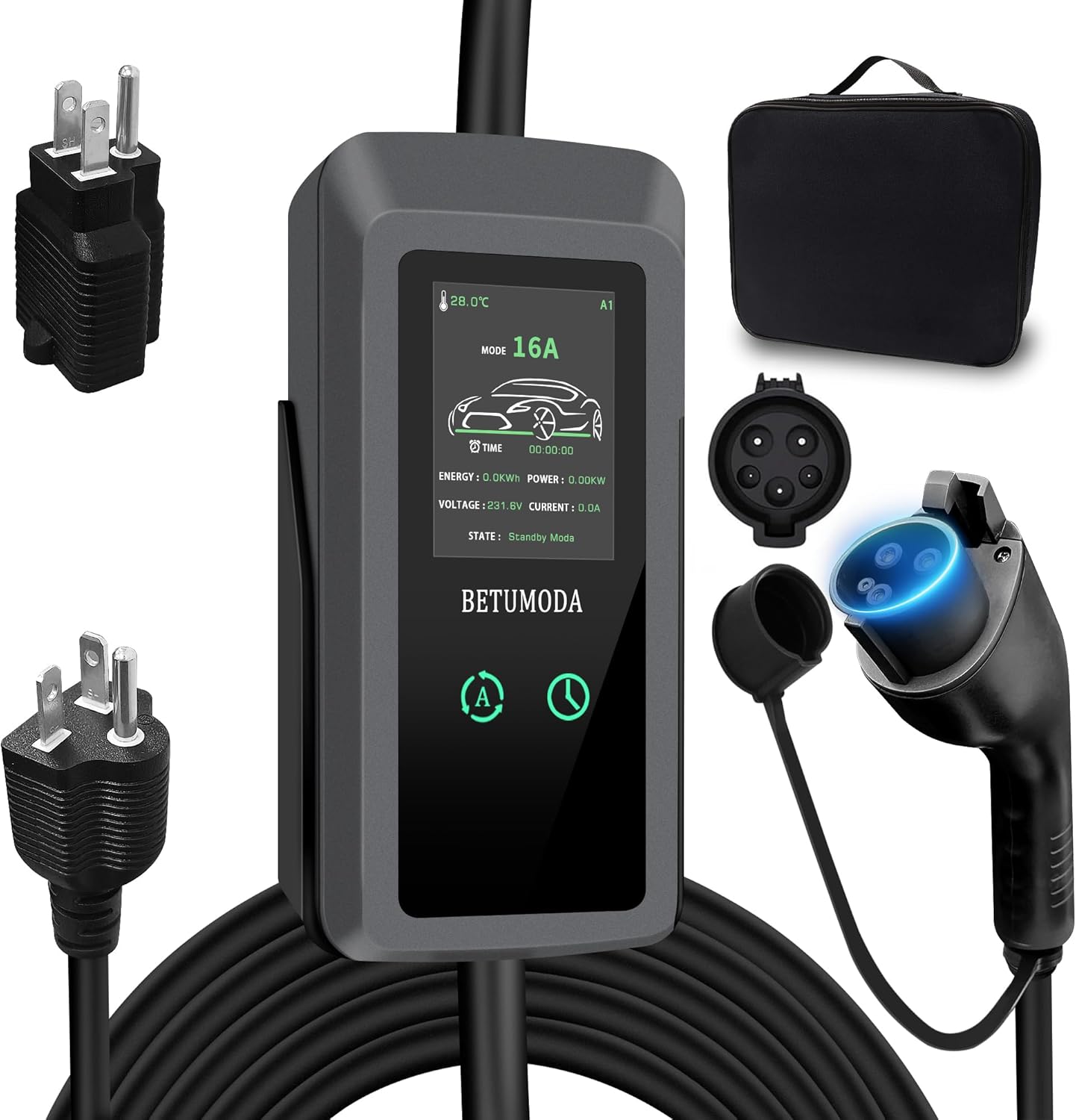 Portable Level 1&2 EV Charger - Fast Charging Anywhere!
