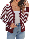 Women's Lightweight Cardigan V-Neck Button Print Sweater