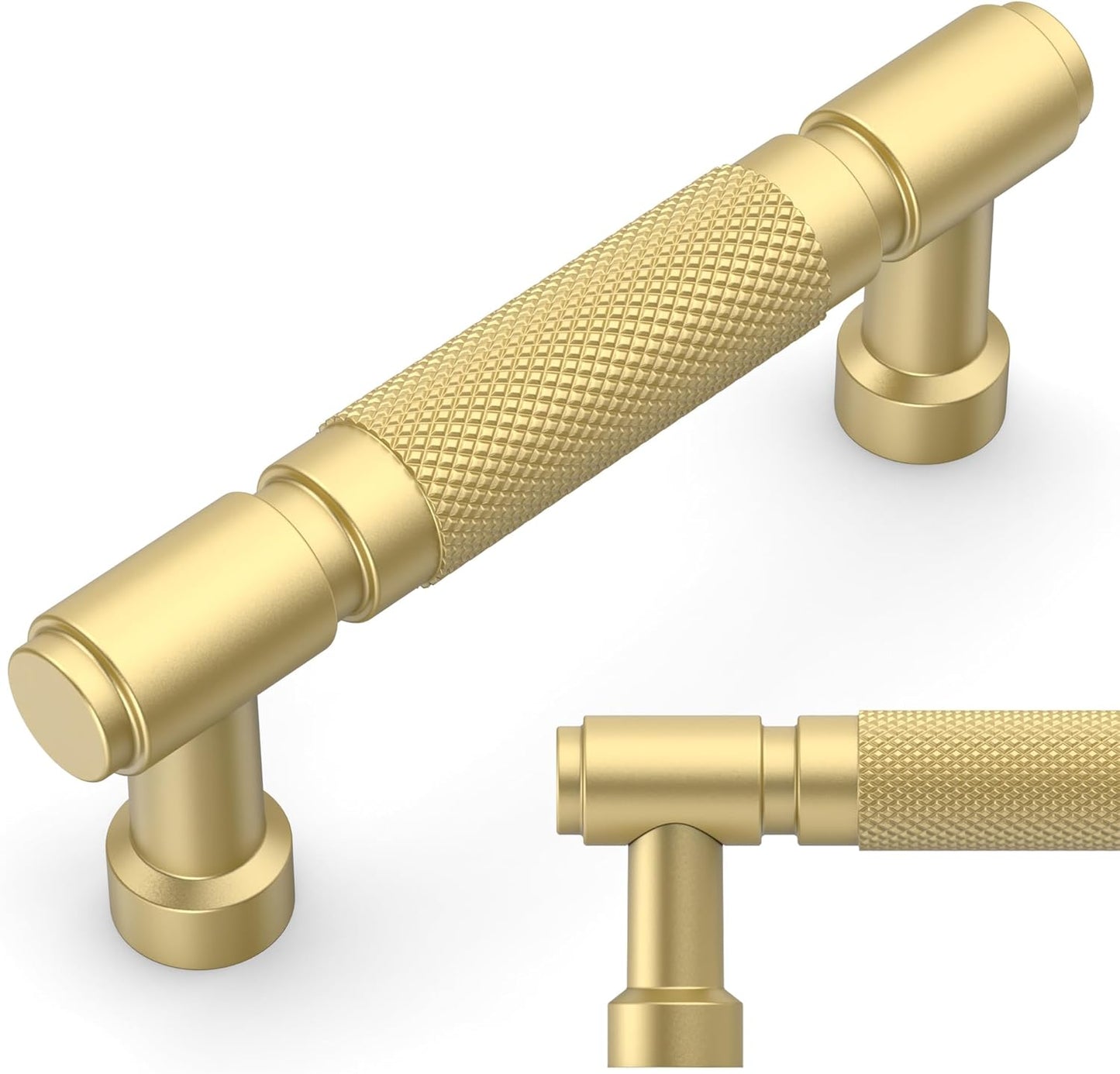 Brushed Gold Knurled Cabinet Pulls for Stylish Home Upgrades