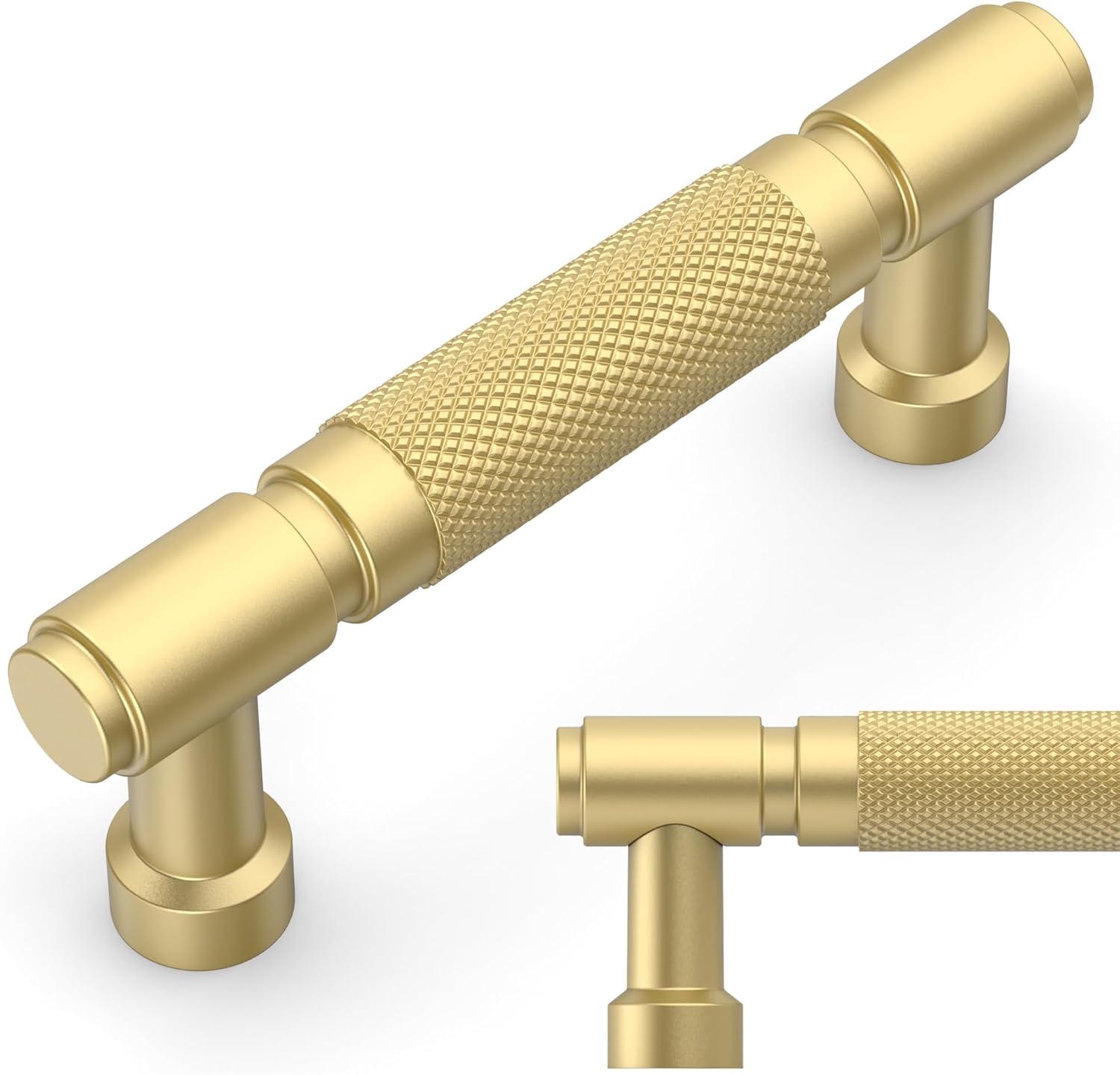 Brushed Gold Knurled Cabinet Pulls for Stylish Home Upgrades