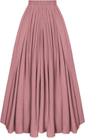 Women Casual Maxi Skirt with Triangular Ruffle Hem - Flowy Fit
