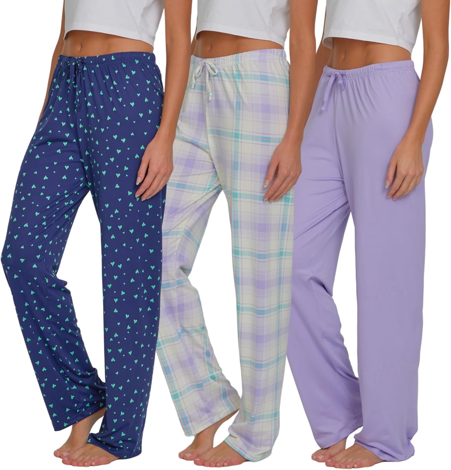 Ultra Performance Womens Pajama PJ Pants 3 Pack for Comfort
