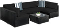 Modular Outdoor Wicker 7-Piece Sectional Set - Comfortable Patio