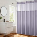 Dotted Waffle Weave Shower Curtain with Snap in Liner - Lilac