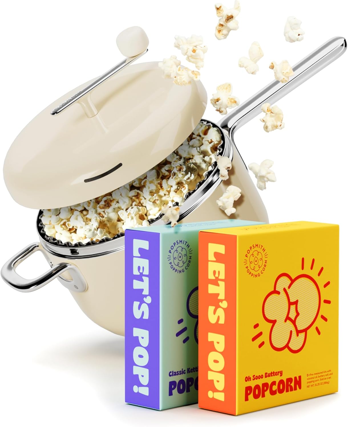 Popsmith Starter Bundle - 6 Quart Stovetop Popcorn Machine
