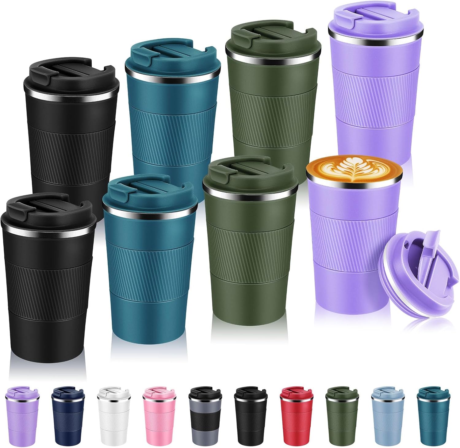 Volhoply 13 oz Stainless Steel Insulated Travel Coffee Mug Set
