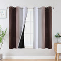 Estelar Textiler Brown and Greyish White Ombre Blackout Curtains 54 in