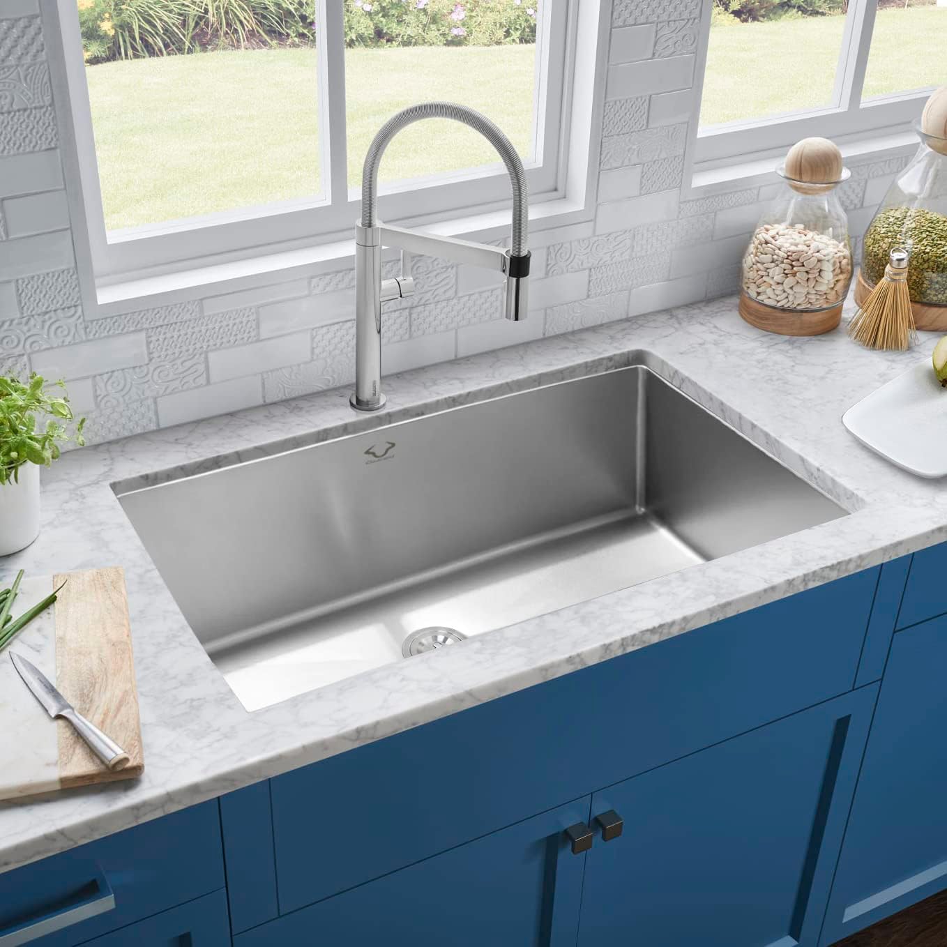 32x18 Inch Undermount Kitchen Sink Stainless Steel 16 Gauge Set