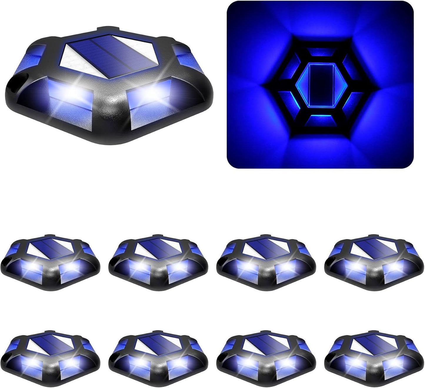 Solar Dock Lights for Driveway and Garden Pathway - 8 Pack