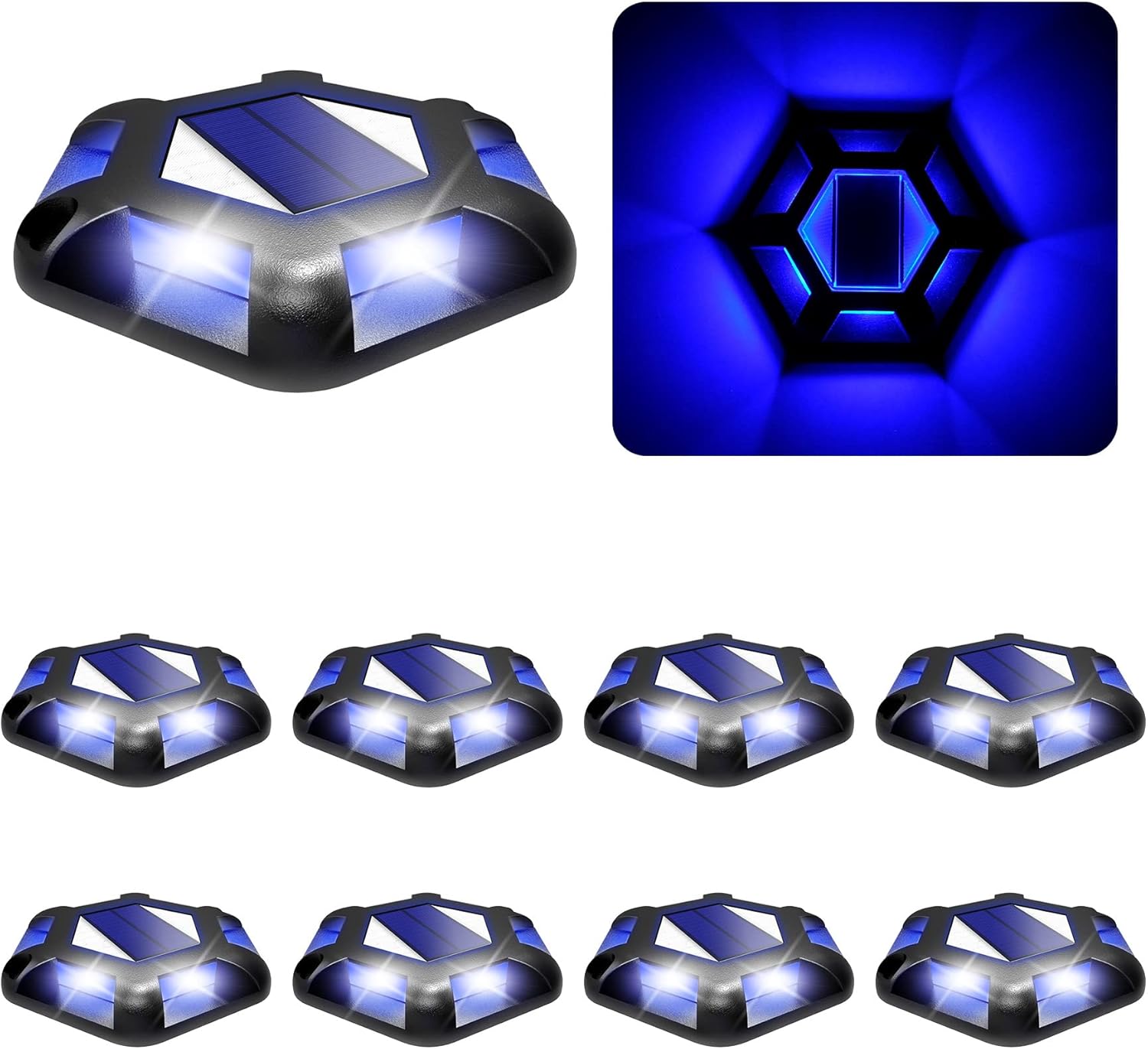 Solar Dock Lights for Driveway and Garden Pathway - 8 Pack