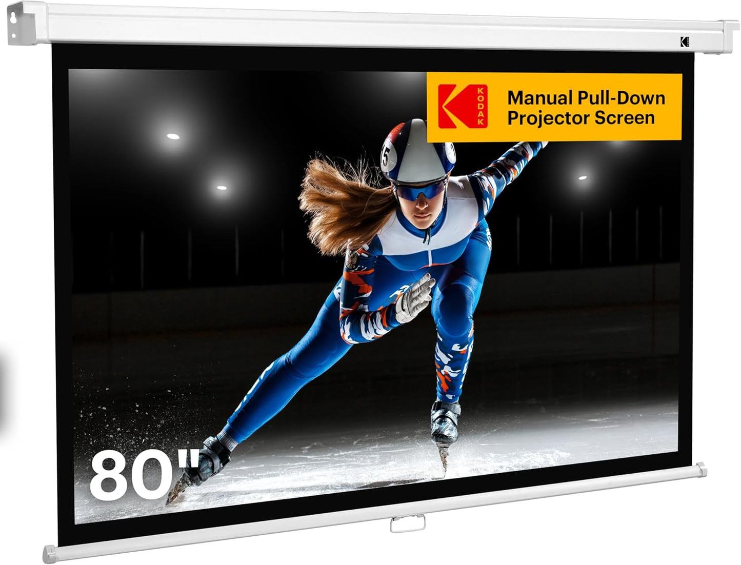 KODAK Manual Pull-Down Projector Screen 80 Inch for Home Use