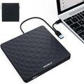 Ultra Slim USB 3.0 CD DVD Drive - Windows 11/10/8/7 Mac - Black