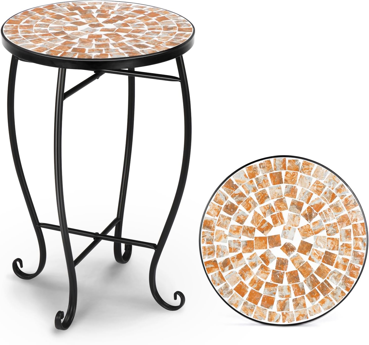 VINGLI Mosaic Outdoor Side Table for Patio and Pool Side Use