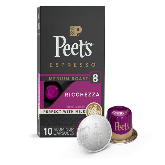 Peet's Medium Roast Espresso Pods - Rich & Intense Flavor