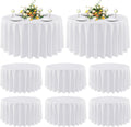 sancua 8 Pack Round Tablecloth 90 in White - Washable, Stain Resistant