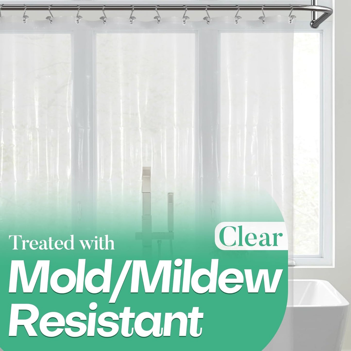 Mrs Awesome 72x72 Clear Shower Curtain: Waterproof & Sturdy!