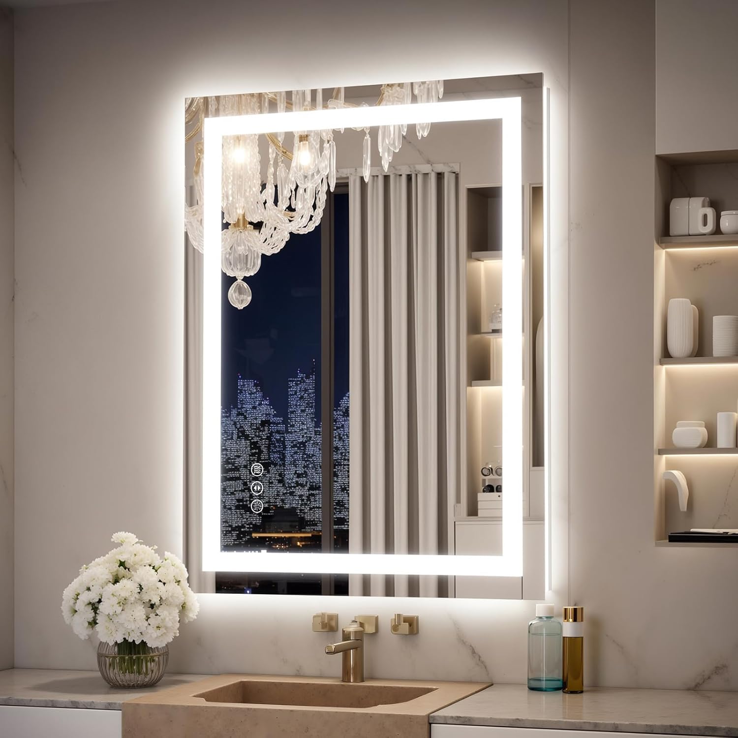 24x32 LED Bathroom Mirror with Lights for Modern Elegance